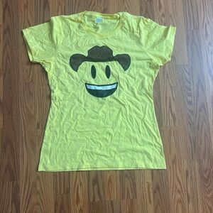 Port and Company Yellow Cowboy Smiley Face Tee